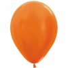 Helium gevulde Pearl Metallic kleuren ballonnen. Zweeftijd 14-16 uur!! - metallic-oranje